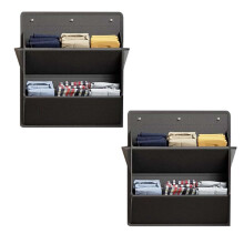 2-Pack Schoenenopbergers voor Campers met Plakband, Schoenenrek voor over de Deur, aan de Muur Hangende Schoenenorganizer met Zakken, Zwart