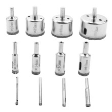 12 Stueck Diamantbohrkronen Glas Fliesen Lochsaege Bits Set, Hohlkern Bohrer, Extractor Remover Lochsaegen fuer Glas, Keramik, Porzellan,
