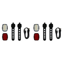 2X Bike Light Set Front and Rear USB Charging Mountain Helmet Road Bike Headlight Taillight