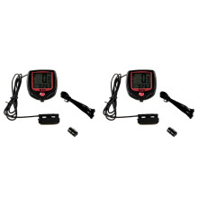 2X Ordenador de Bicicleta A Prueba de Agua, Odómetro, Velocímetro, Pantalla LCD, Ordenador de Ciclismo, Velocímetro, Cronómetro con Cable
