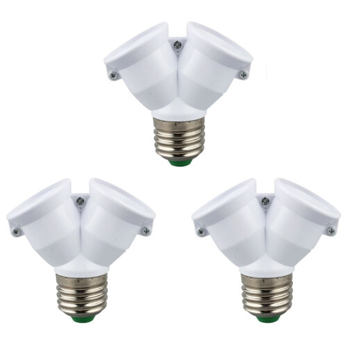 3X E27 to E27 Light Lamp Bulb Socket 2 Splitter Converter
