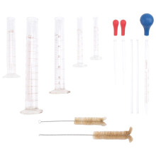 Graduated Cylinder Set,Borosilicate Glass Measuring Cylinders in with Pipettes/Stirring Rods/Clean Brush