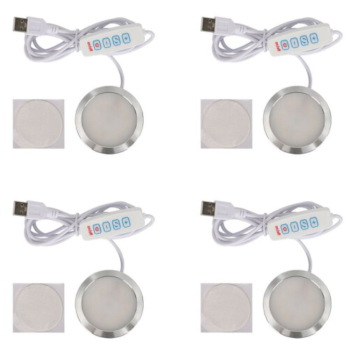 4X 3D Printing Model LED Light LED Spotlight 5V Ultra-Thin Night Light USB Adjustable LED Light for Garage Kit Lamp