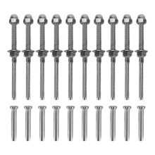Threaded Bolt And Pedal Cable Railing Kit End Fitting 0.32 Cm,T316 Marine Grade Stainless Steel Stair Tread Rail Wood Column Baffle Hardware