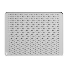 Silicone Dish Drying Mat - Heat Resistant,Foldable, Non-Slip Kitchen Countertop Draining Pad for Dishes,Sink Drip Tray B