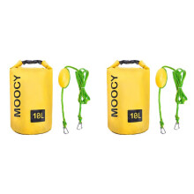 2X Moocy Tow Rope Sand Sack 2-in-1 Sand Anchor Waterproof Dry Bag with Adjustable Buoy for Kayak Jet Ski Rowing 10L