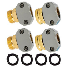 Garden Hose Repair Kit, Aluminum Alloy Garden Hose End Mender,Fit 5/8in&3/4in Garden Hose Connector,with 4 Hose Washers