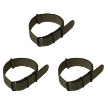 3X Bracelet de Montre de Sport en Plein Air en Tissu de Nylon Vert Armée de 20 mm pour WEEKENDER WB2034