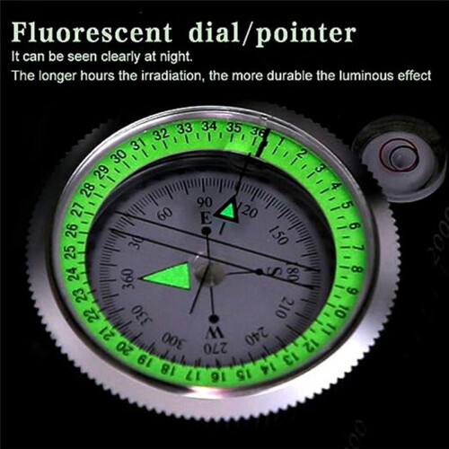 Compass Compass Luminous Compass Fully Automatic Directional Navigation Compass Suitable for Outdoor Hiking(Black)