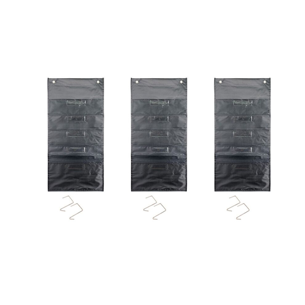 3X 5 Pocket Heavy Duty Storage Pocket Chart With Nametags - 6 Over Door Hangers Included, Hanging Wall File Organizer 6032898435415