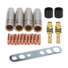 19Pcs Welding Torch Nozzle Part Kit Conical Nozzle Sleeve Rod Tool Set for Binzel 15Ak Accessories
