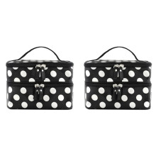 2X Cosmeticatas met Grote Capaciteit, Dubbellaagse Ritssluiting, Make-Uptassen voor Dames, Draagbare Reistoiletartikelen-Organizer