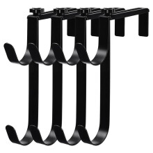 4PCS Adjustable Pool Pole Hangers, Metal Fence Hooks Pool Tool Holder for Telescopic Poles Skimmers Brushes