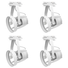 4X Basi per Lampade Supporto per Faretti da Binario Regolabile E27 PAR30 Supporto per Faretti da Binario per Uso Commerciale e Domestico Bianco