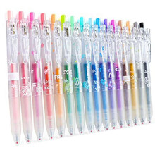 Glitter Gel Ink Pen 16 Olika FäRger Indragbar Gel Pen Set 0,7 Mm Fin Spets FäRgad Journaling Penna FäRgritning