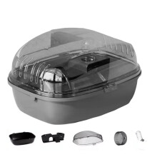 Hamsterkäfig, Laufrollschuhspielzeug, Transparentes Schloss, Geeignet für Mäuse, Hamster, Meerschweinchen, Kleintiere, Zubehör A