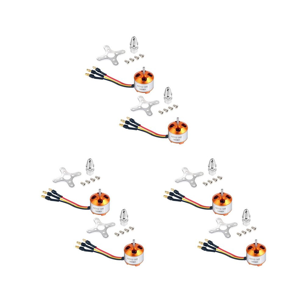 6 Pcs 2212 1400Kv Brushless Outrunner Motor With Mount 10T For Rc Aircraft/Kkmulticopter 4/6 Axle Quadcopter Ufo 6032000455379