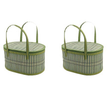 2X Basket Portable Sundries Snacks Basket Outdoor Camping Food Fruit Storage Container Home Decor Organizer Accessories