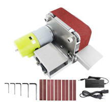 Meuleuse éLectrique 220V, PonçAge, Polissage, Rectifieuse, Ponceuse à Bande, 7 Vitesses Variables pour Polir le Bois, Prise Ue