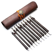 Stone Carving Tool Sets of 10, Tungsten Steel Carving Kit for Soft Limestone Alabaster Stone Wood, Chisel Tool Set