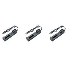 3X Battery Charger USB 1 Slot Universal Quick Charging Rechargeable Lithium Battery Charger for 18650 26650 14500 16340