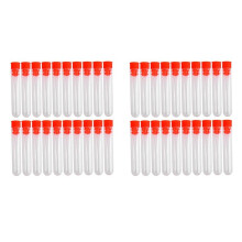 40 Pcs Non-Completed Plastic Test Tubes Lab Test Tool with Screw Cap Transparent, 12 x 60mm