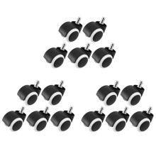 Buerostuhl Rollenrolle - Set von 15 - Schwarz und Weiss