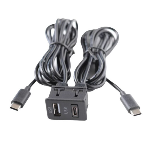 Car Android Navigation Machine Double TYPE-C Input to USB+USB-C Interface Panel Extension Cable Adapter Panel 1