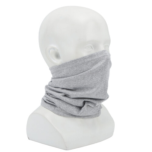 Breathable Polyester Face Cover Scarf with Filter Pocket, Gray