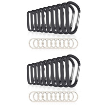20PCS 3 Inch/8CM Carabiner Clips, D-Ring Caribeaner with Keyring for Home RV Camping Fishing Hiking Traveling Backpack