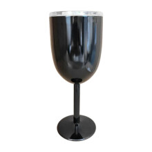 Verre à Vin en Acier Inoxydable Double Couche, Gobelet Couleur Capacité, Résistant au Gobelet, Tasse à Vin Noir