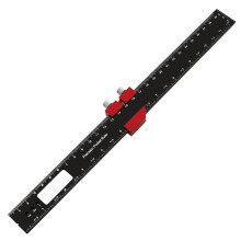 Woodworking Precision Pocket Ruler Aluminum Alloy Slide Ruler Inch & Metric T-Type Scribing Ruler Square Layout 300mm