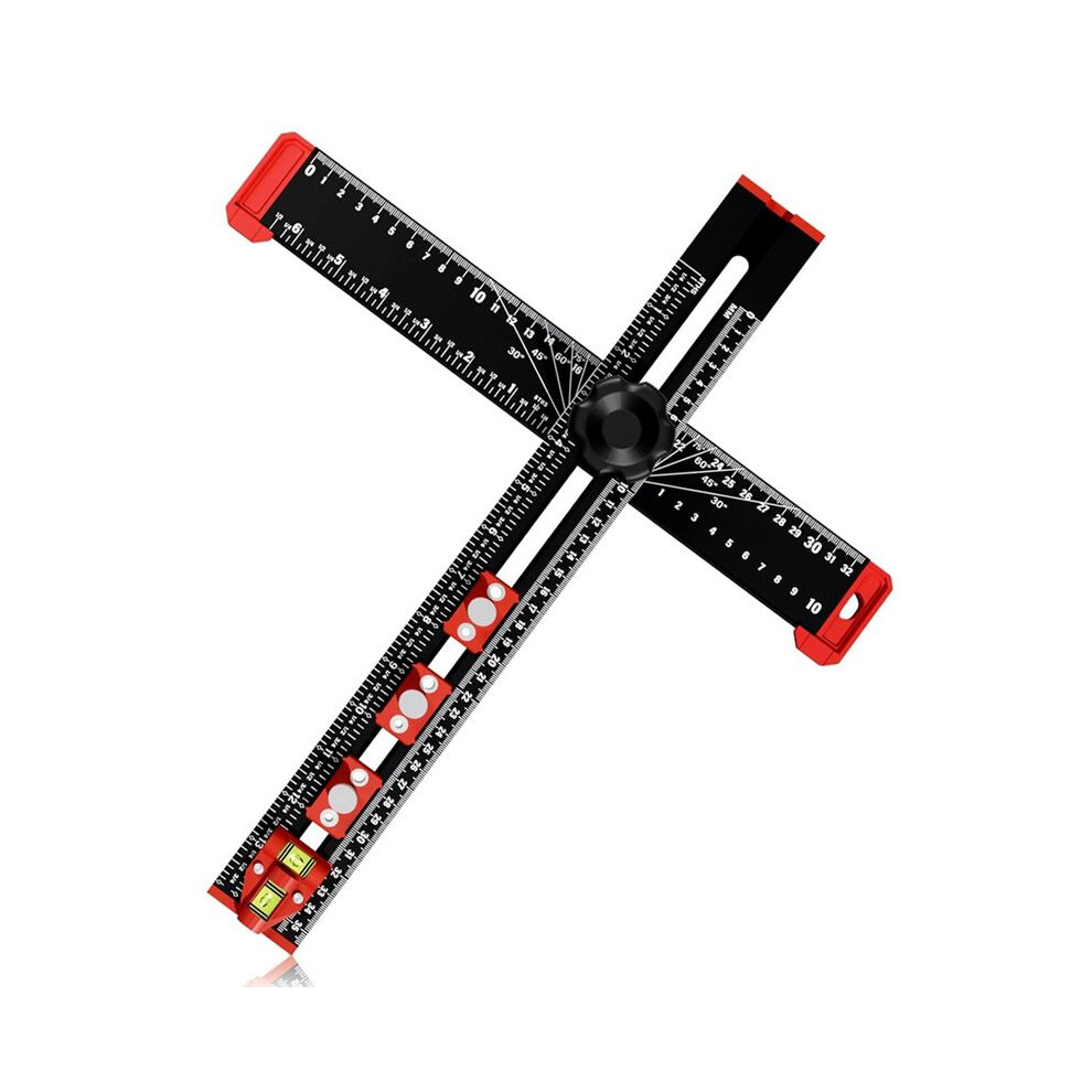 Woodworking 2 In 1 Drilling Positioning Ruler Combination Angle Ruler T-Shaped Ruler Cabinet Hardware Jig 6032794254837