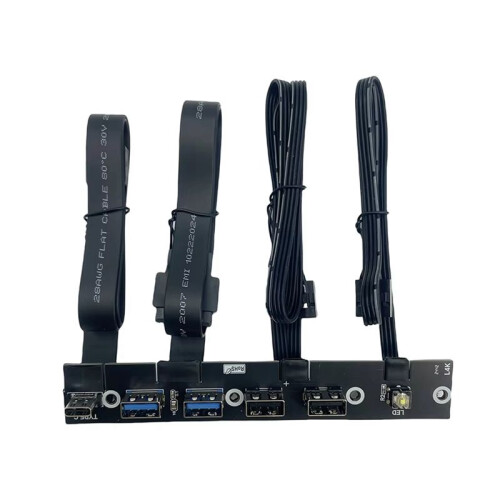 USB 3.0 Front Panel IO Panel 2-Port USB3.0+2-Port USB2.0+1-Port TYPE-C 20G+LED  for Desktop Computer Chassis Black