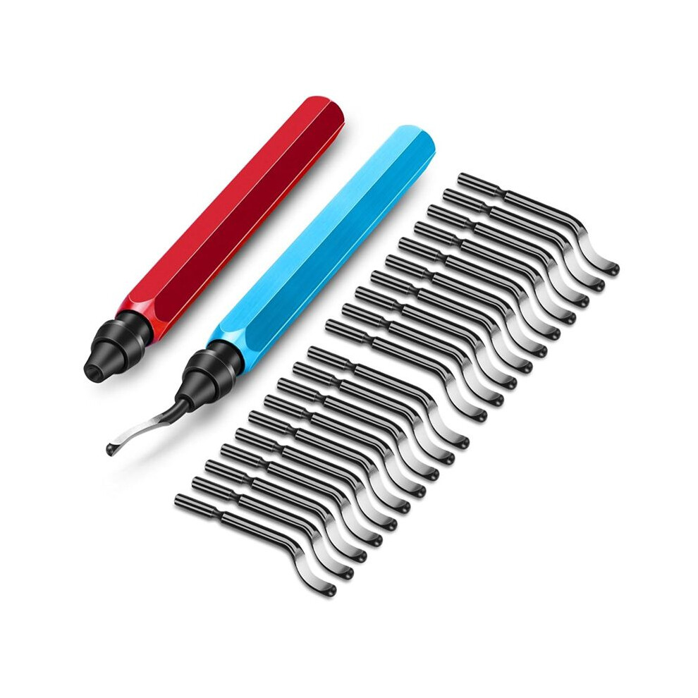 2Pcs Deburring Tool & 20Pcs Hss Blades, Burr Removal Reamer Tool For Metal Resin Aluminum Copper Plastic 3D Printing 6034227973353
