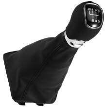 Pommeau de Levier de Vitesse 6 Vitesses en Cuir Synthétique avec Cache-Poussière pour Octavia A7 MK3 14-17 LHD