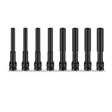 8PCS 1/2 Drive Socket Impact Wrench Hex Adapter Spanner Converter 7mm-14mm Black