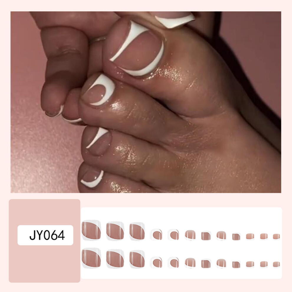 Reach-Tools (Shein Style) White Edge False Toenails - Lightweight & Easy Stick