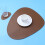 2Pcs Heat Insulation PU Placemats Brown Waterproof Cup Mats 8
