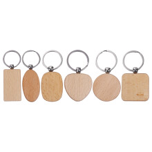 20 Unids de Madera en Llavero de Madera Diy Llaveros de Madera Personalizados Etiquetas Clave Anti Perdidos Accesorios de Madera Regalos