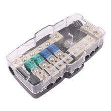 Bloque Fusibles para Soporte Estéreo Audio para Automóvil, Caja Fusibles, Soporte Distribución Multifuncional 4 Vías para Estéreo Audio para