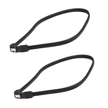 2X 50CM 3.0 III SATA3 7pin Data Cable Right Angle 6Gb/s SSD Cables HDD Hard Disk Data Cord with Nylon Sleeved