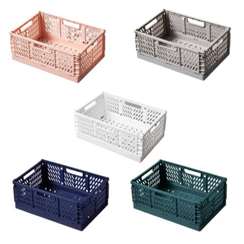 Folding Storage Box Basket Utility Cosmetic Container Desktop Holder Home Use School Desk Storage Box 1