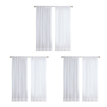6Pcs Super Soft Great Hand Feeling White Tulle Curtains for Living Room Decoration Modern Chiffon Solid Sheer Voile