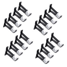 16 Pack Single Curtain Rod Brackets for Drapery Rod Aluminum Alloy Heavy Duty Curtain Rod Holders (Black)