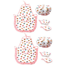il Set da Cucina e da Forno per Bambini 8 Pezzi Include un Grembiule per Bambine, Cappello da Cuoco, per Vestire I Più Piccoli