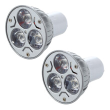 2X GU10 Lamp Light Bulb has 3 LED Warm White 3W 5W 12V