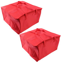 2X Foldable Large Cooler Bag Food Cake Insulated Bag Foil Thermal Box Waterproof Ice Pack Lunch Box Delivery Bag Red