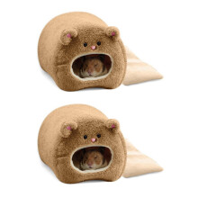 2X Rats Hamster Winter Warm Hanging Cage Hammock Cute Bear House with Bed Mat for Small Furry Animals