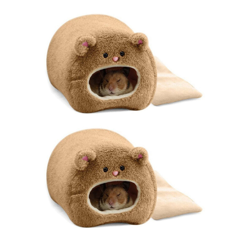 2X Rats Hamster Winter Warm Hanging Cage Hammock Cute Bear House With Bed Mat For Small Furry Animals 6032183284537